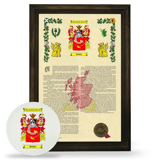 Kerian Framed Armorial History and Mouse Pad - Brown