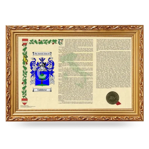 Calabrese Armorial Landscape Framed - Gold