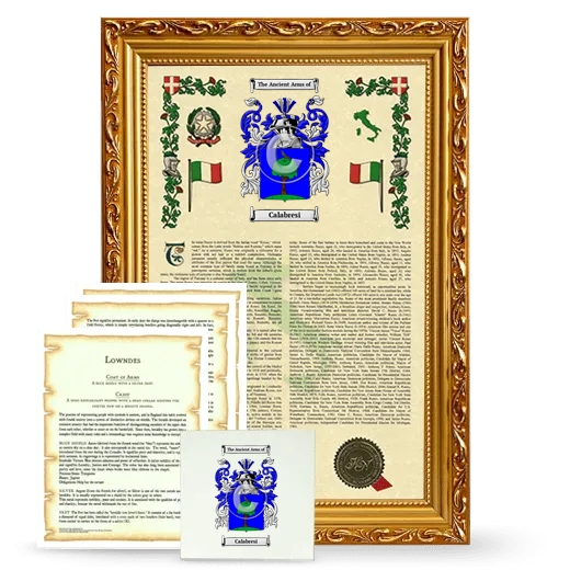 Calabresi Framed Armorial, Symbolism and Large Tile - Gold