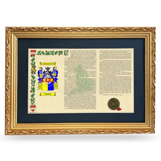 Cawecot Deluxe Armorial Landscape Framed - Gold