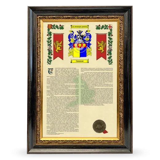 Cawecot Armorial History Framed - Heirloom