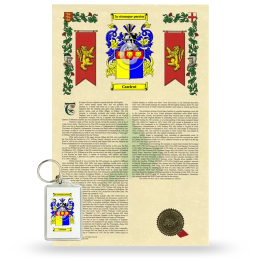 Cawicot Armorial History and Keychain Package