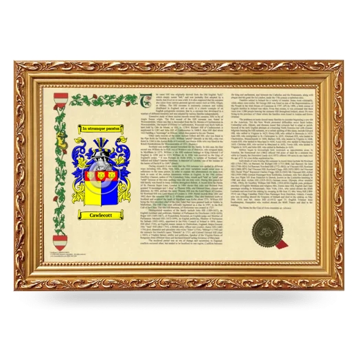 Cawlecott Armorial Landscape Framed - Gold