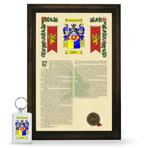 Ealdicot Framed Armorial History and Keychain - Brown