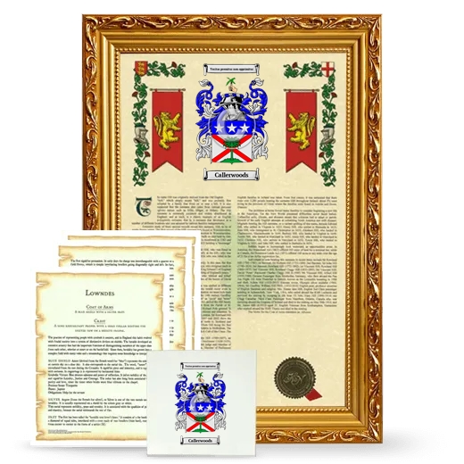 Callerwoods Framed Armorial, Symbolism and Large Tile - Gold