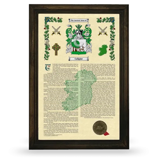 Caligint Armorial History Framed - Brown