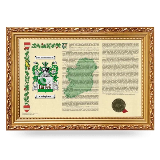 Caulaghane Armorial Landscape Framed - Gold