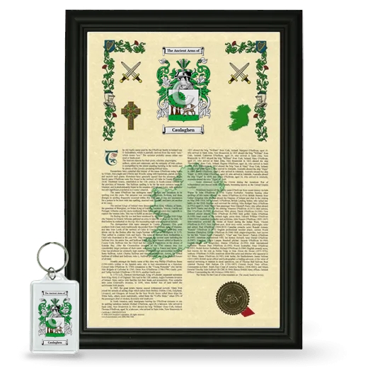 Caulaghen Framed Armorial History and Keychain - Black