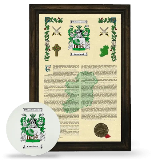 Cawachynd Framed Armorial History and Mouse Pad - Brown