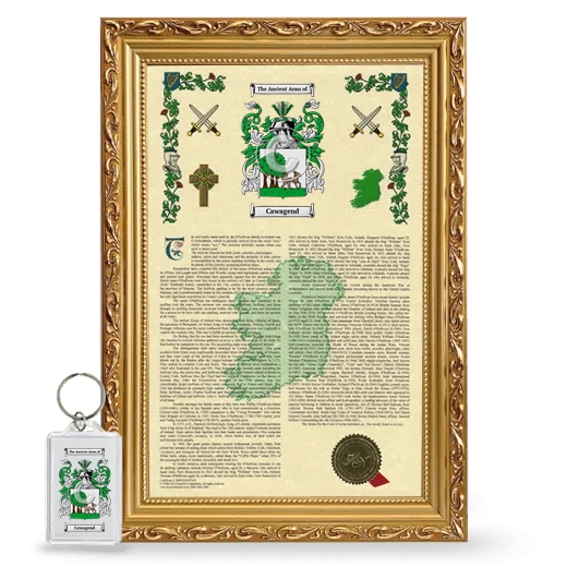 Cawagend Framed Armorial History and Keychain - Gold