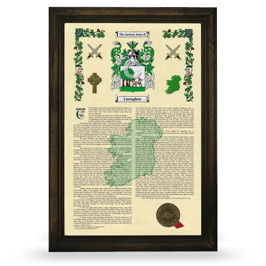 Cawaghen Armorial History Framed - Brown