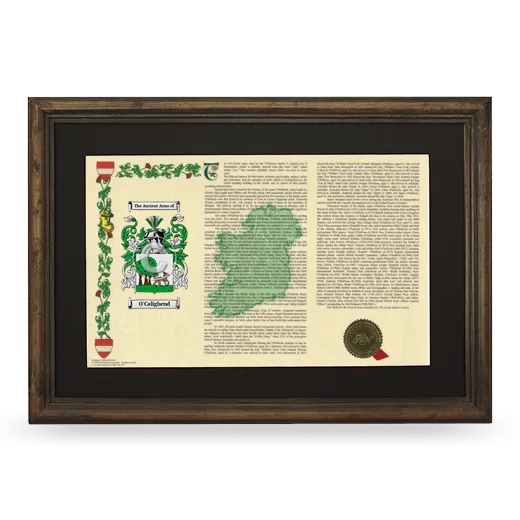 O'Calighend Deluxe Armorial Landscape Framed - Brown