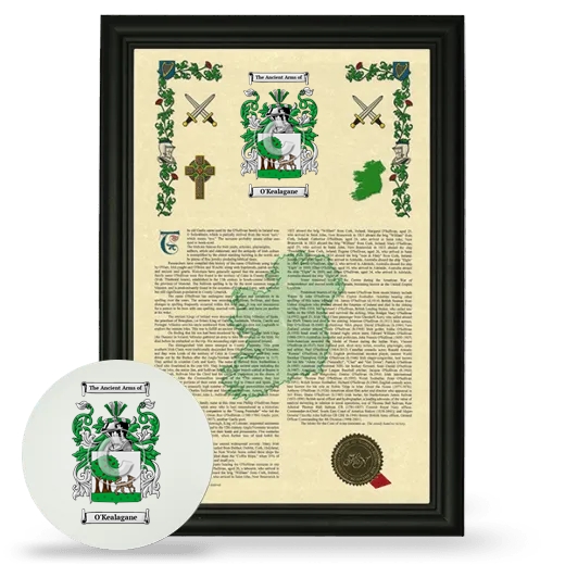 O'Kealagane Framed Armorial History and Mouse Pad - Black