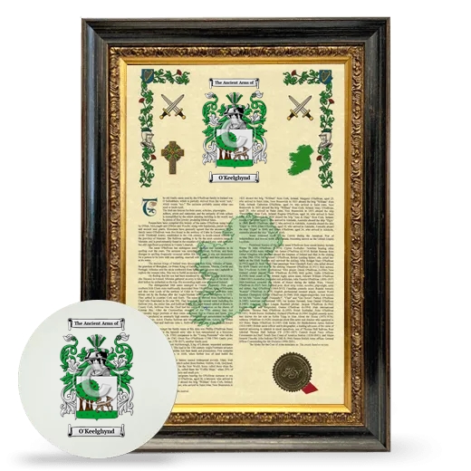O'Keelghynd Framed Armorial History and Mouse Pad - Heirloom