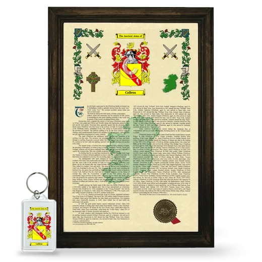 Callens Framed Armorial History and Keychain - Brown