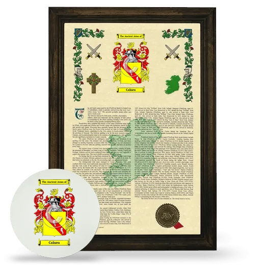 Calnen Framed Armorial History and Mouse Pad - Brown