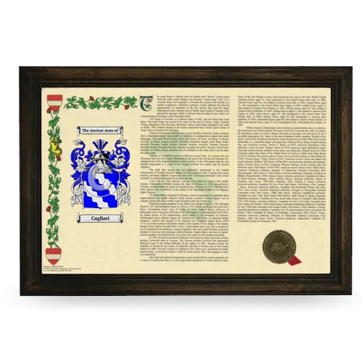 Cagliari Armorial Landscape Framed - Brown