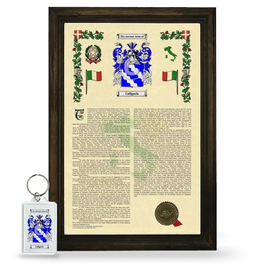 Caligaris Framed Armorial History and Keychain - Brown