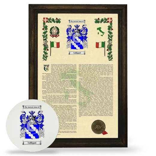 Callegari Framed Armorial History and Mouse Pad - Brown