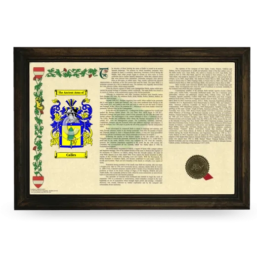 Calles Armorial Landscape Framed - Brown