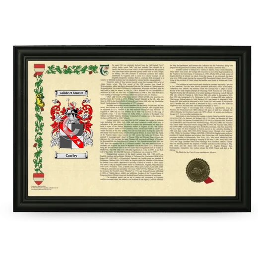 Cawley Armorial Landscape Framed - Black