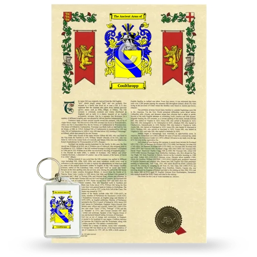 Coulthropp Armorial History and Keychain Package