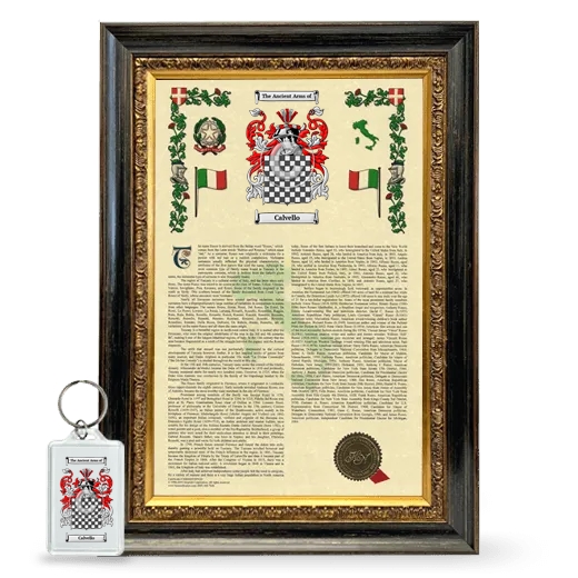 Calvello Framed Armorial History and Keychain - Heirloom