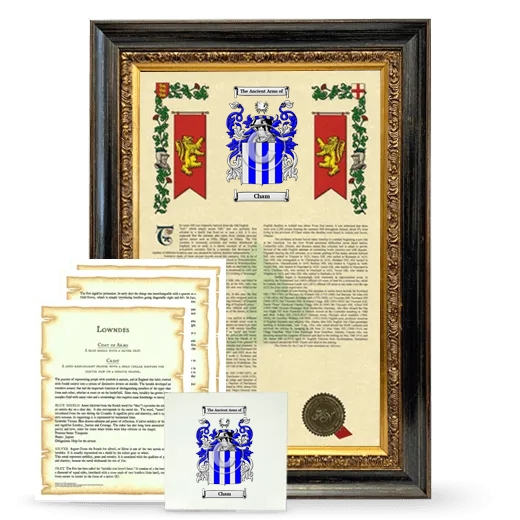 Cham Framed Armorial, Symbolism and Large Tile - Heirloom