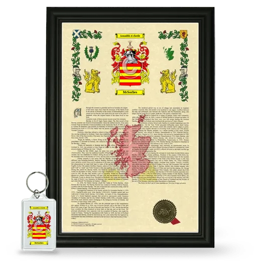 McSorlies Framed Armorial History and Keychain - Black