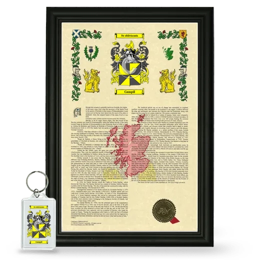 Campil Framed Armorial History and Keychain - Black