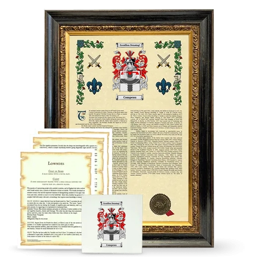 Compeau Framed Armorial, Symbolism and Large Tile - Heirloom