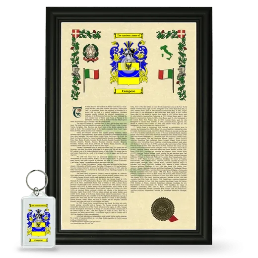 Campese Framed Armorial History and Keychain - Black