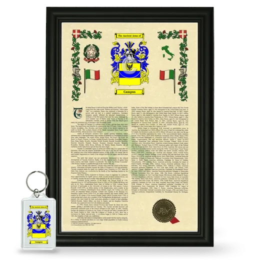 Campus Framed Armorial History and Keychain - Black