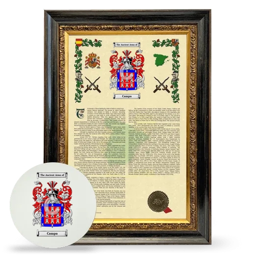 Campa Framed Armorial History and Mouse Pad - Heirloom