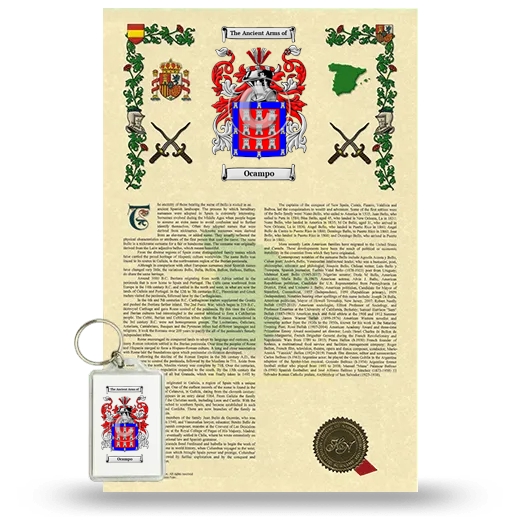 Ocampo Armorial History and Keychain Package