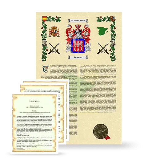 Ocampo Armorial History and Symbolism package