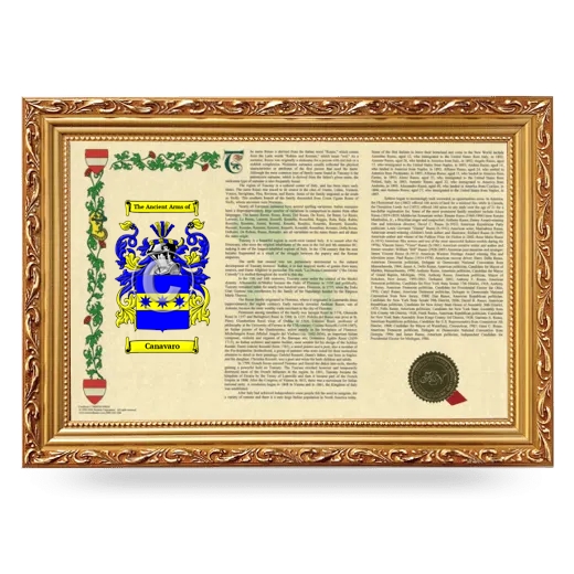 Canavaro Armorial Landscape Framed - Gold