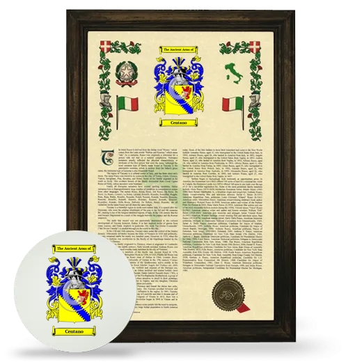 Centano Framed Armorial History and Mouse Pad - Brown