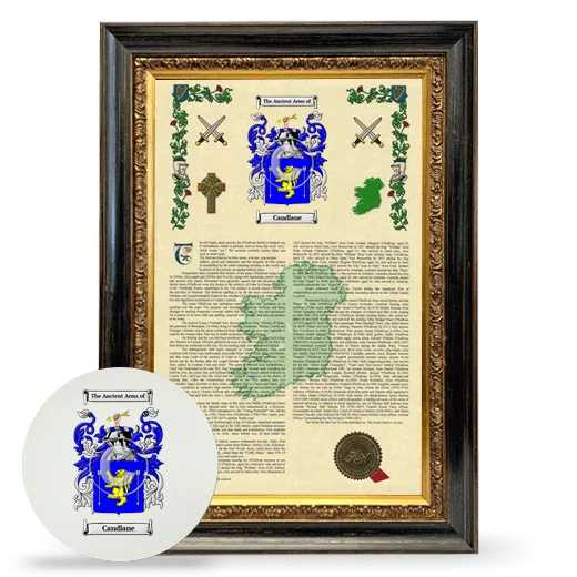 Candlane Framed Armorial History and Mouse Pad - Heirloom