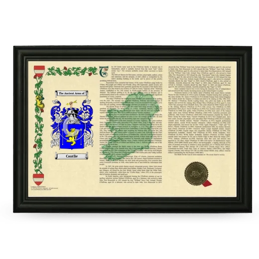 Cantlie Armorial Landscape Framed - Black