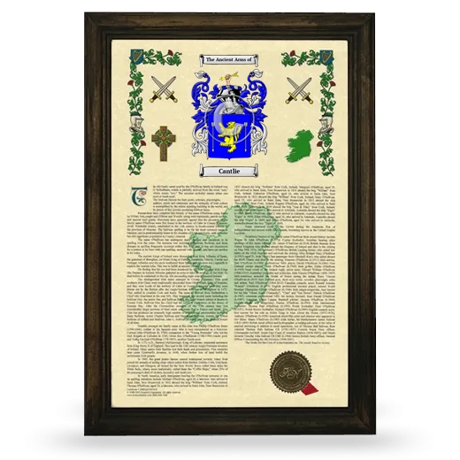 Cantlie Armorial History Framed - Brown