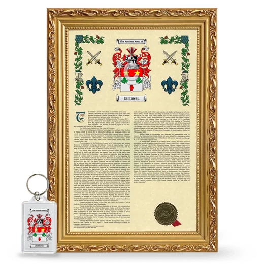 Cantineau Framed Armorial History and Keychain - Gold