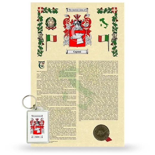 Caponi Armorial History and Keychain Package