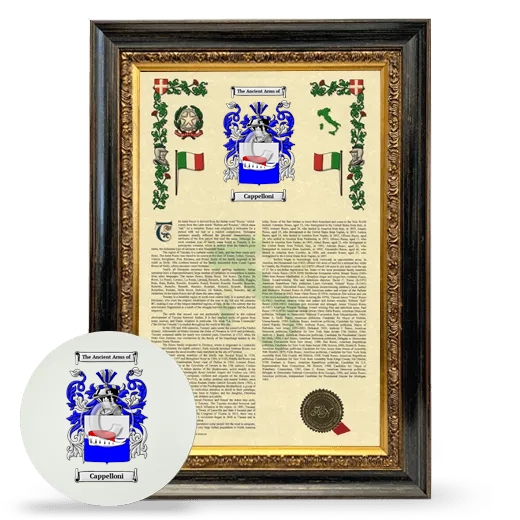 Cappelloni Framed Armorial History and Mouse Pad - Heirloom