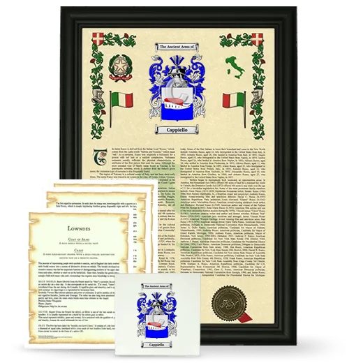 Cappiello Framed Armorial, Symbolism and Large Tile - Black