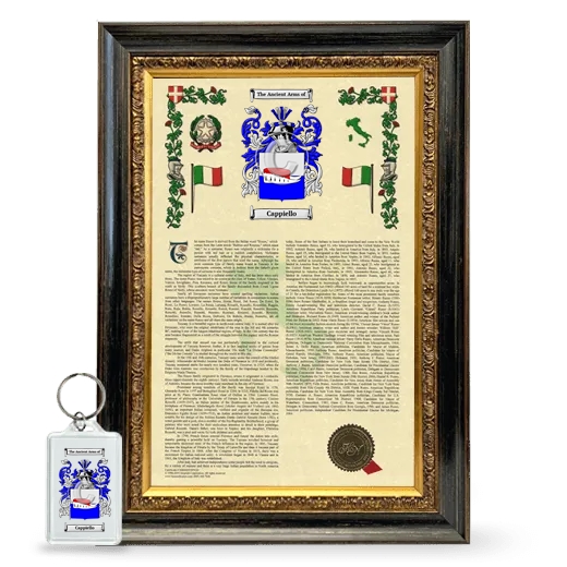 Cappiello Framed Armorial History and Keychain - Heirloom