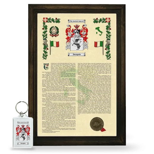 Decaprio Framed Armorial History and Keychain - Brown