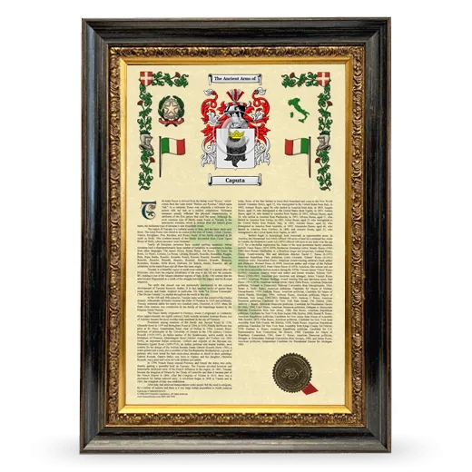 Caputa Armorial History Framed - Heirloom