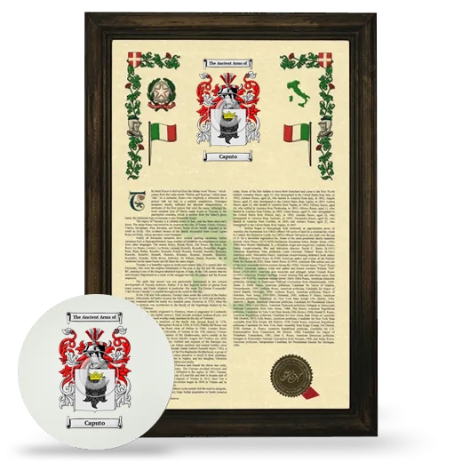 Caputo Framed Armorial History and Mouse Pad - Brown