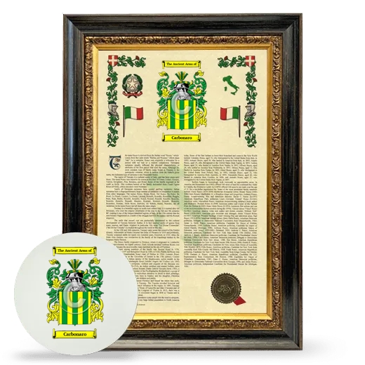 Carbonaro Framed Armorial History and Mouse Pad - Heirloom